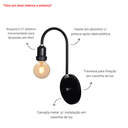 Ver imagem 2 de Arandela de Parede Colonial Retrô Simples Estilo J - Soquete E-27 – Abf Luminárias:preto