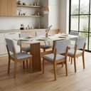 Ver imagem 2 de Conjunto Sala de Jantar Mesa 1,60m Maira 6 Cadeiras Linda Viero