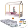 Cama Casinha com Colchão Ortobom Solteiro Montessoriana 99 X 200 Cm Branco Grade Rosê Jolie Shop - 2