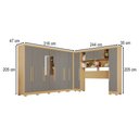 Ver imagem 4 de Guarda-Roupa Casal Modulado Portofino 13 Portas 4 Gavetas com Pés e Espelho Jequitibá/Granizo - Pnr