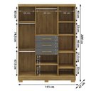 Ver imagem 3 de Guarda Roupa Casal 151 Cm 6 Portas 3g 10020 Nature Alasca Vlr