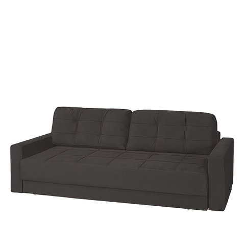 Sofá Cama Zurique 3 Lugares 223cm Veludo Reclinável - Meu Estofado:cinza