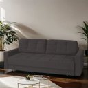 Ver imagem 2 de Sofá Cama Zurique 3 Lugares 223cm Veludo Reclinável - Meu Estofado:cinza