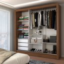 Ver imagem 2 de Guarda-roupa Casal Castela 3 Portas 3 Gavetas com Espelho Cinamomo/off White - Panorama Móveis