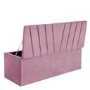 Ver imagem 3 de Calçadeira Baú Recamier Estofada Cama de Solteiro 90cm Bélgica Corino Rosa Bebe- Mabe Magazine