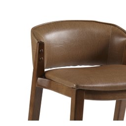 Banqueta Média 65cm de Madeira Maciça Ilha de Cozinha Bar Balcão Bancada - Maísa Champagne/couríssim - 4
