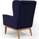 Ver imagem 6 de Poltrona Decorativa Fixa Base de Madeira Milena D02 Veludo Azul Marinho B-304 - Lyam Decor
