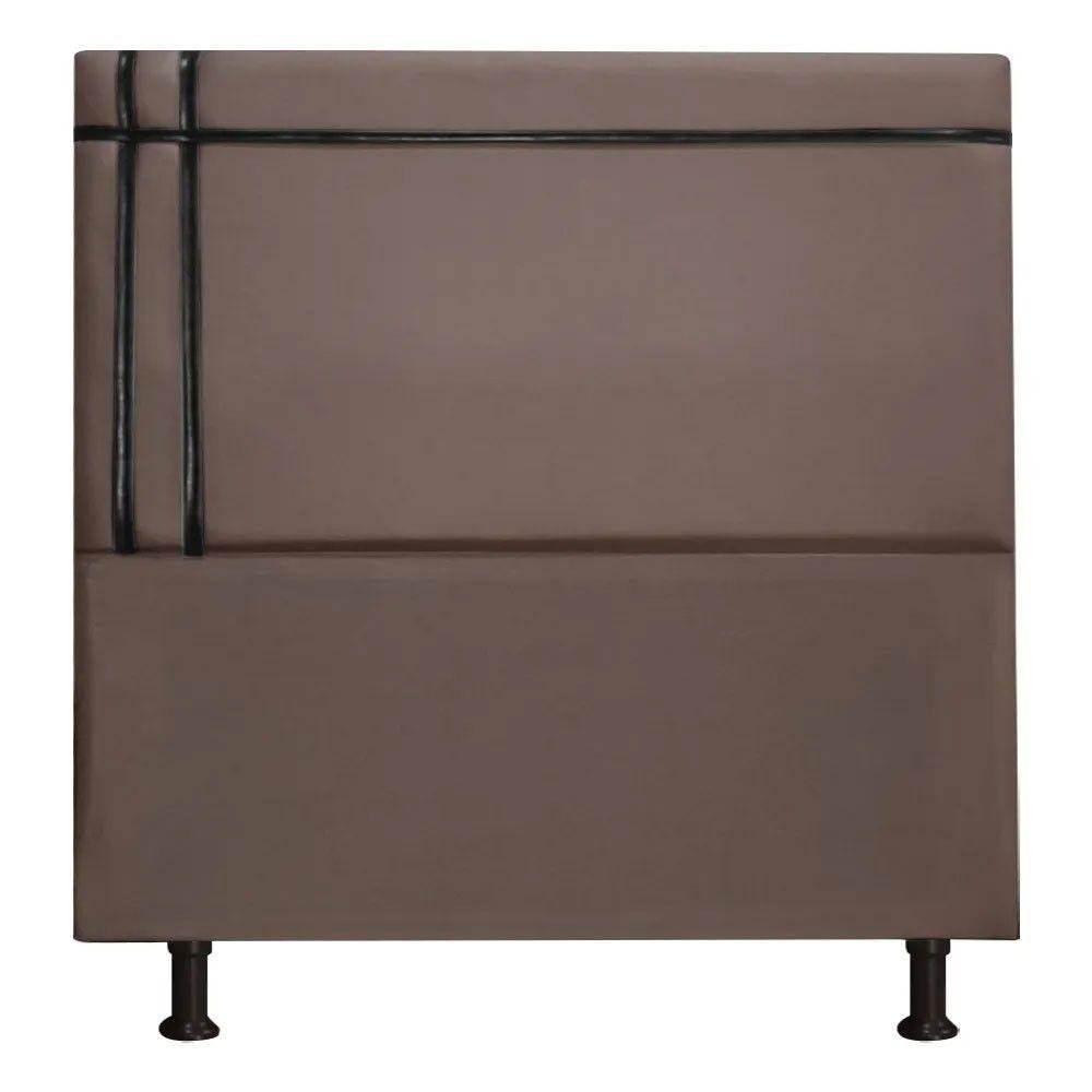 Cabeceira Estofada Royal 160cm Suede Fita Preta Vs Decor Café - 1