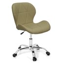 Ver imagem 1 de Cadeira Slim Office Estofada Base Giratória Cromada - Nude