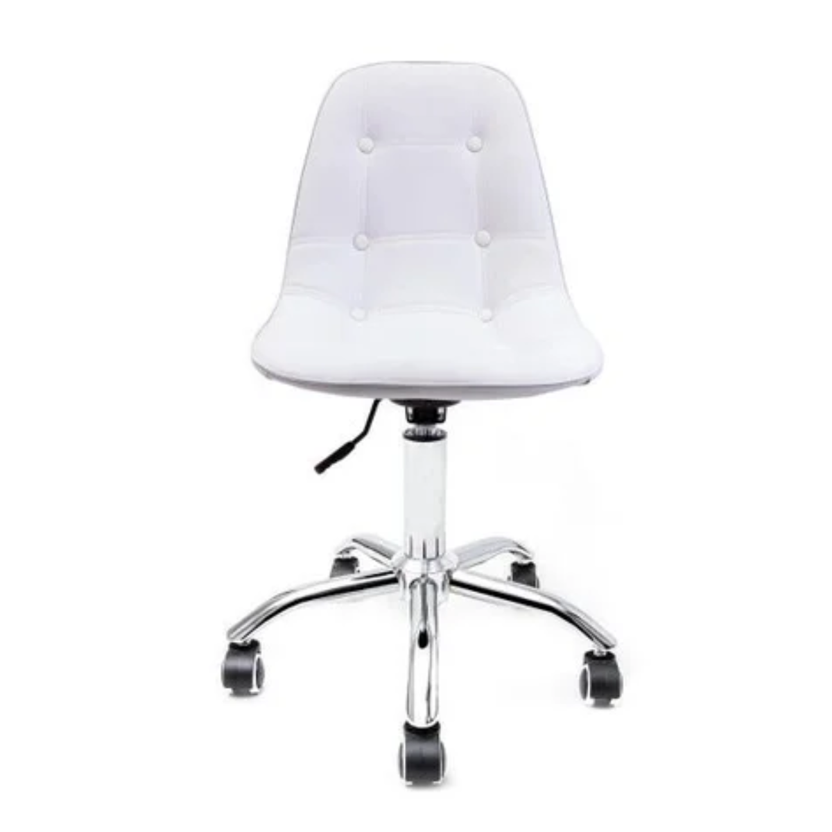 Cadeira Botonê Leda Eames Branca - Base Giratória Cromada