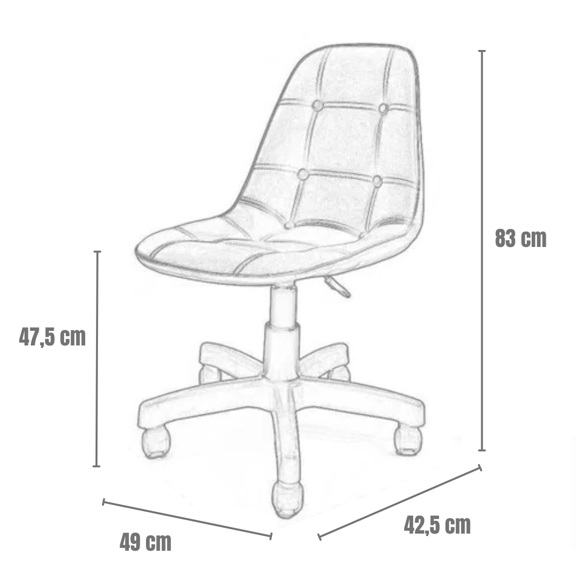 Cadeira Botonê Leda Eames Branca - Base Giratória Cromada - 5