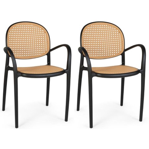 Kit 2 Cadeiras de Jantar Roma com Braço para Sala e Cozinha