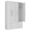 Ver imagem 2 de Guarda-Roupa 4 Portas 6 Gavetas Modular 1304 Ilan Branco