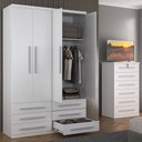 Ver imagem 1 de Guarda-Roupa 4 Portas 6 Gavetas Modular 1304 Ilan Branco