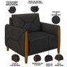 Kit Sofá 3 Lugares Sala Estar 220 Com Poltrona Berilo Pés Madeira M03 Couríssimo Preto - Lyam - 6