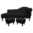 Ver imagem 1 de Divã Recamier Namoradeira Capitonê - Esquerda + 02 Puffs