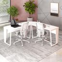 Ver imagem 1 de Mesa em L Escritório 180cm X 180cm Pés Metal F5 Office Cor:branco