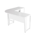 Ver imagem 5 de Mesa em L Escritório 180cm X 180cm Pés Metal F5 Office Cor:branco