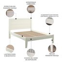 Ver imagem 3 de Cama Casal 140cm Madeira Maciça Lazio Branco F07 - Mpozenato