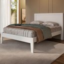 Ver imagem 2 de Cama Casal 140cm Madeira Maciça Lazio Branco F07 - Mpozenato