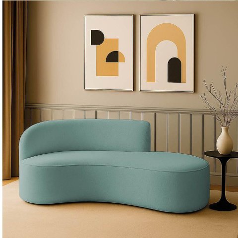 Sofá 3 Lugares Orgânico 180 Cm Morgan Cotelê Ext/veludo Menta D03 - D'Rossi