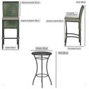 Ver imagem 2 de Mesa Bistrô e 4 Banquetas Roma Preta Corda Náutica Estofado 8 Trama Original