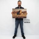 Ver imagem 2 de Quadro Decorativo em Canvas Leão Predador - Moldura Branca - 60 x 40cm
