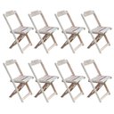 Ver imagem 2 de Kit 2 Conjuntos de Mesa com 4 Cadeiras de Madeira Dobrável 70x70 sem Pintura/Crua