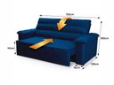 Ver imagem 3 de Sofá Retrátil Reclinável 2 Lugares com Molas 1,50m Quantum Suede Velut Azul - King House