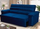 Ver imagem 1 de Sofá Retrátil Reclinável 2 Lugares com Molas 1,50m Quantum Suede Velut Azul - King House