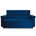 Ver imagem 5 de Sofá Retrátil Reclinável 2 Lugares com Molas 1,50m Quantum Suede Velut Azul - King House