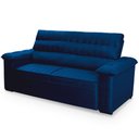 Ver imagem 4 de Sofá Retrátil Reclinável 2 Lugares com Molas 1,50m Quantum Suede Velut Azul - King House