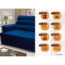 Ver imagem 2 de Sofá Retrátil Reclinável 2 Lugares com Molas 1,50m Quantum Suede Velut Azul - King House