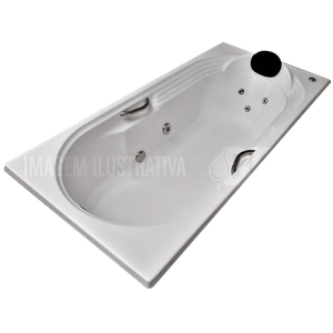 Banheira Retangular Búzios COMPLETA com hidro em acrílico  220V