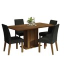 Ver imagem 2 de Conjunto Sala de Jantar Mesa Tampo de Madeira 4 Cadeiras Rustic/oxford Keila Madesa