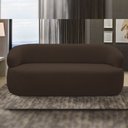 Ver imagem 1 de Sofá 3 Lugares Orgânico Sala de Estar Living 170cm Carmen F04 Veludo Marrom - Lyam Decor