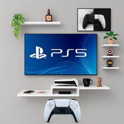Kit Nicho Prateleiras para Quarto Gamer Rack P/ Tv Videogame - 3