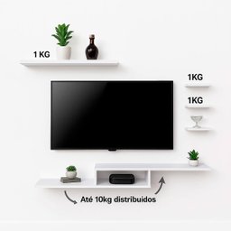 Kit Nicho Prateleiras para Quarto Gamer Rack P/ Tv Videogame - 7