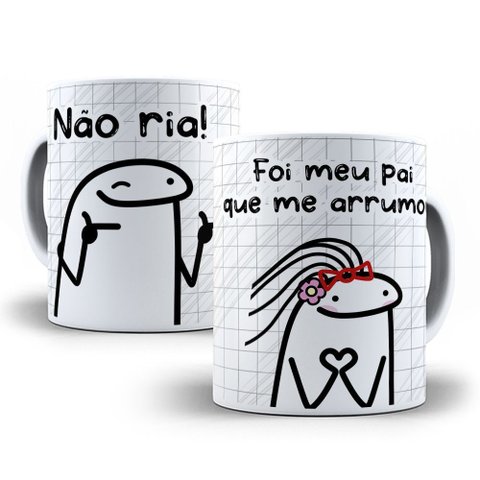 Caneca Flork de Porcelana Não Ria – Surpreenda Seu Pai com Estilo e Humor