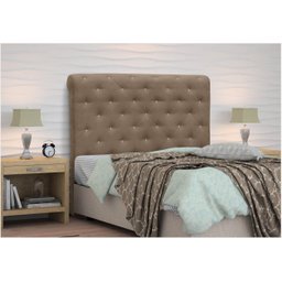 Cabeceira Casal 145 Cm Buona Notte Suede Liso - D'monegatto Dmonegatto Suede Liso Marrom Chocolate - 2