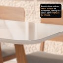 Ver imagem 3 de Mesa de Madeira para Sala de Jantar Tampo Mdf/vidro Temperado 1,60 Off White Baoba Natuame