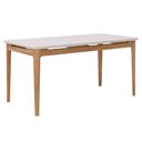 Ver imagem 1 de Mesa de Madeira para Sala de Jantar Tampo Mdf/vidro Temperado 1,60 Off White Baoba Natuame