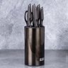 Jogo 5 Facas Tesoura Suporte 7pçs Shiny Black Berlinger Haus - 7