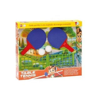 Kit Brinquedo Infantil Mesa Tenis Mesa Pingue Pongue Dobravel Portatil Raquetes