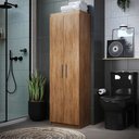 Ver imagem 2 de Armário Multiuso Estreito Slim 2 Portas com Prateleiras para Lavanderia Cozinha e Área de Serviço Or