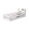Cama Infantil Montessoriana Helo Solteiro Com Colchão + Nicho E Led Branca - Cor: Branco - 4