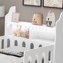 Ver imagem 5 de Cama Infantil Montessoriana Helo Solteiro Com Colchão + Nicho E Led Branca - Cor: Branco