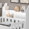 Cama Infantil Montessoriana Helo Solteiro Com Colchão + Nicho E Led Branca - Cor: Branco - 5