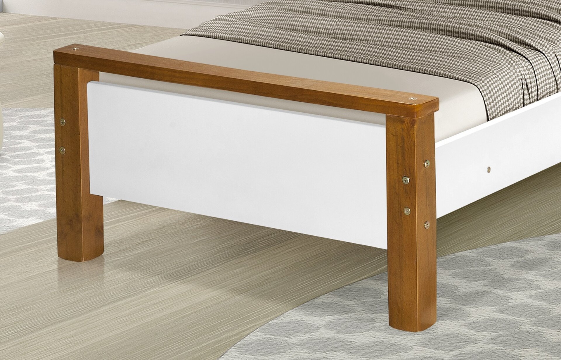 Mini Cama Infantil Meli com Proteção Mdf e Pes de Madeira com Colchão - 5