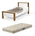 Ver imagem 1 de Mini Cama Infantil Meli com Proteção Mdf e Pes de Madeira com Colchão